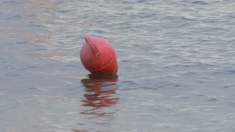 The buoy floats on the water Stock Footage 219024172