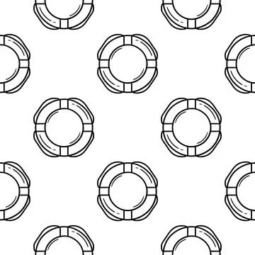 Buoy hand drawn seamless pattern Stock Illustration