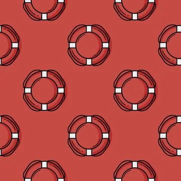 Buoy hand drawn seamless pattern Stock Illustration