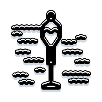 Buoy icon floating on ocean waves 库存插图