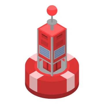 Buoy icon, isometric style Illustrazione stock