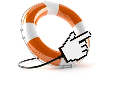 Buoy with internet cursor Illustrazione stock