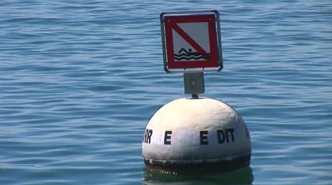 Buoy in the lake Stock Footage 22642494