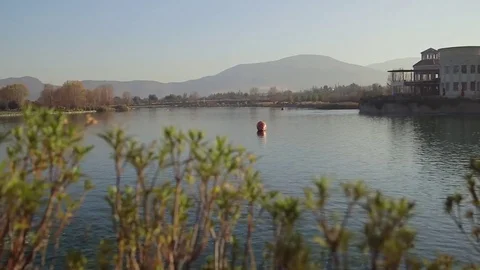 Buoy on lake Stock Footage 77051887