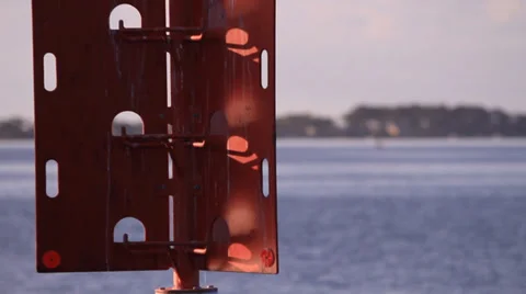 Buoy marker in channel 库存影片 39947720