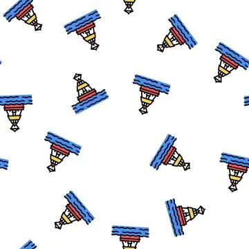Buoy port vector seamless pattern Stock Illustration