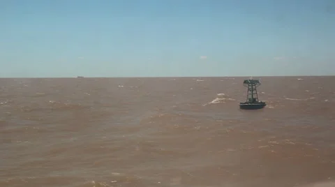 Buoy in Rough Water 库存影片 4885722