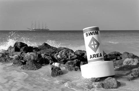 Buoy with Sailing Ship Stock-Fotos