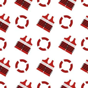Buoy seamless pattern with beach theme Stock Illustration