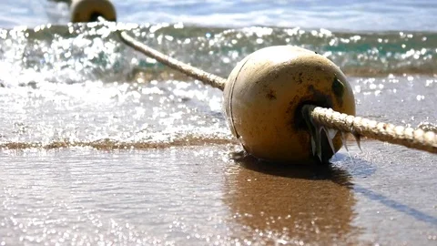 Buoy on the seashore Stock Footage 80025414