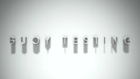 Buoy testing 3D title animation white text on a white background Stock Footage 299370265