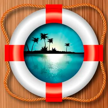 Buoy in the very landscape Stock Illustration