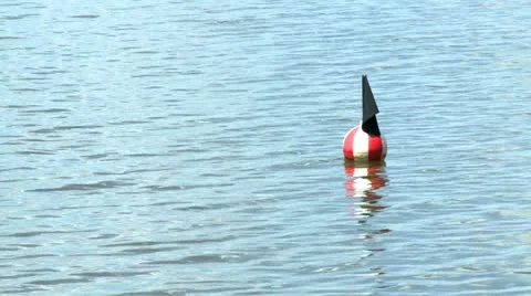 Buoy in water 1 Stock Footage 11139601