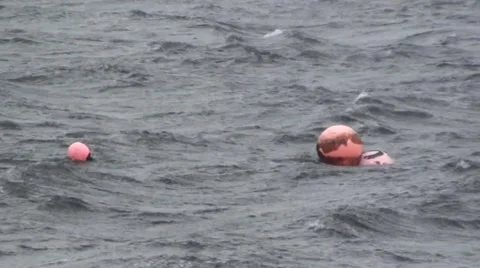 Buoys in the sea Stock Footage 44334680