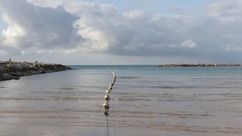 Buoys at sea Stock Footage 128714972