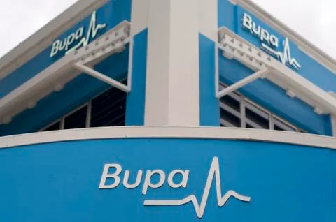 Bupa insurance logo close up Foto stock