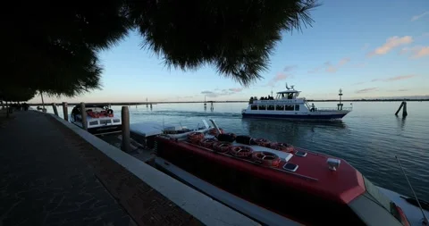 Burano Boat at sunset Stock Footage 303100128