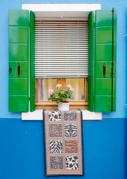 Burano window Stock Photos