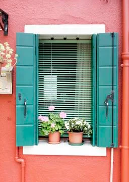 Burano window Stock Photos