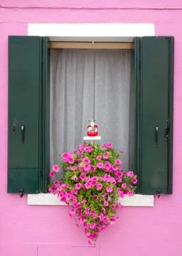 Burano window Stock Photos