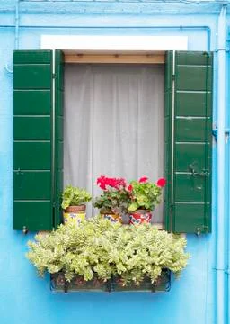 Burano window Stock Photos