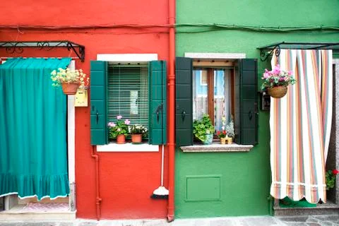Burano window Stock Photos