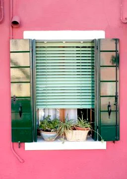 Burano window Stock Photos
