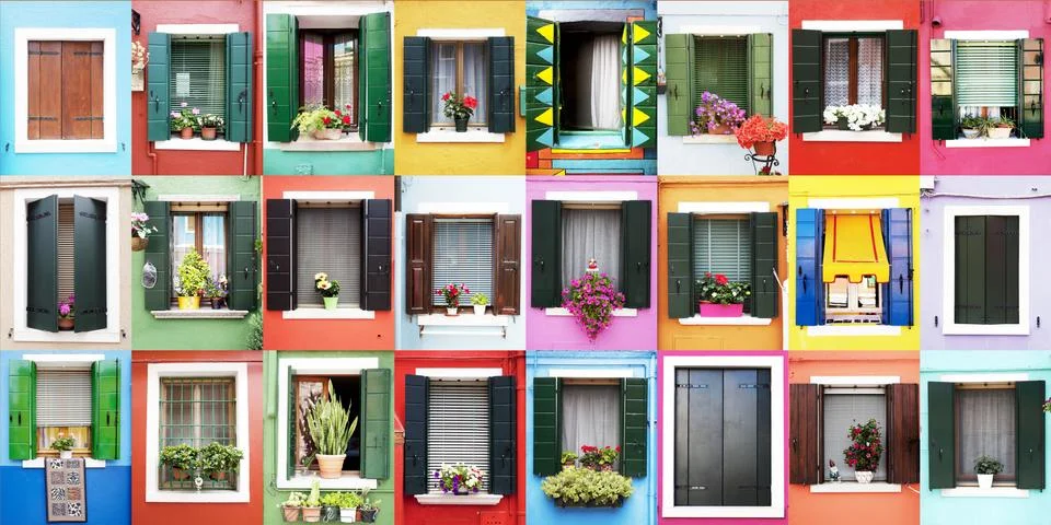 Burano window Stock Photos