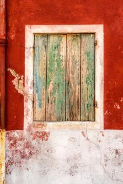Burano window with shutters Stock Photos