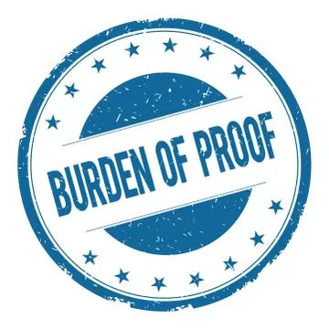 BURDEN OF PROOF stamp sign Stock Illustration