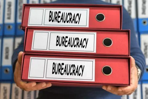 Bureaucracy concept words. Folder concept. Ring binders. Stock Photos