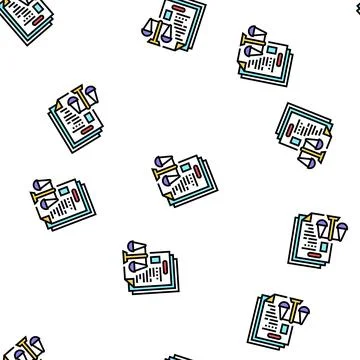 Bureaucracy law dictionary vector seamless pattern Stock Illustration