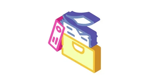 Bureaucracy paper document isometric icon animation Stock Footage 327294115