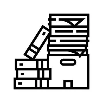 Bureaucracy paper document line icon vector illustration 库存插图