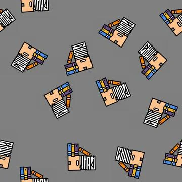 Bureaucracy paper document vector seamless pattern 库存插图