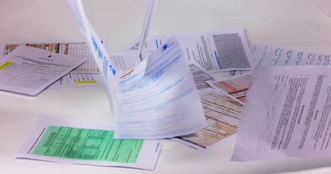 Bureaucratic Forms Stock Footage 147387500