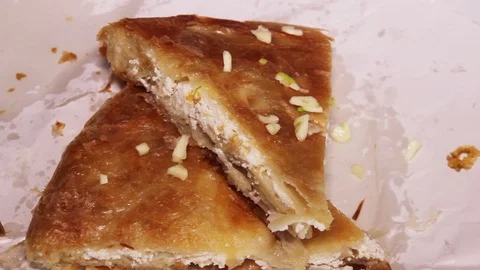 Burek With Cheese And Garlic Stock Footage 88538846