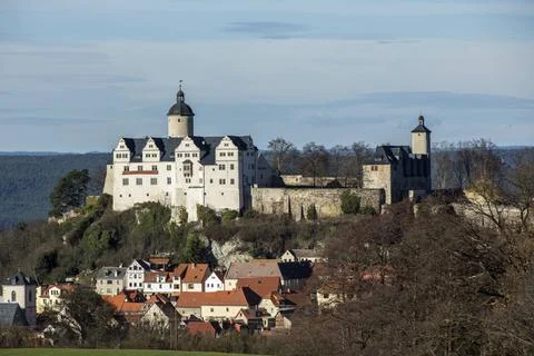 Burg Ranis und Häuser der Altstadt, Saale-Orla-Kreis, Thüringen, Deutschla. Stock Photos