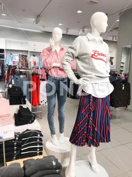 Burgas, Bulgaria - March 19, 2018: Woman clothes at Mall Galleria Burgas. Mal Stock Photos