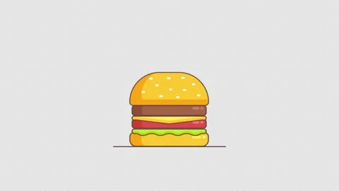 Burger 2D Cartoon Animation Stock Footage 281248759