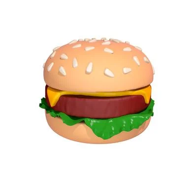 Burger 3D icon. Stock Illustration