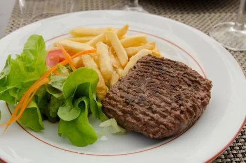 Burger and chips Stock Photos