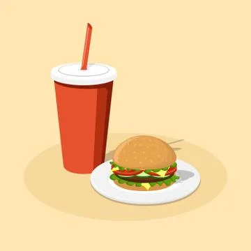 Burger and cola Stock Illustration