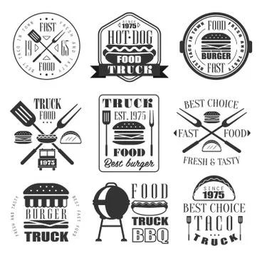 Burger and Fast Food Icon Set Illustrazione stock