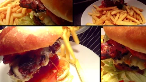 Burger And Fries Stock Footage 146515038
