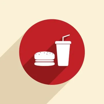 Burger and paper cup. Illustrazione stock