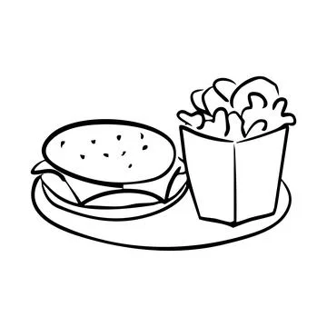 Burger and salad Stock Illustration