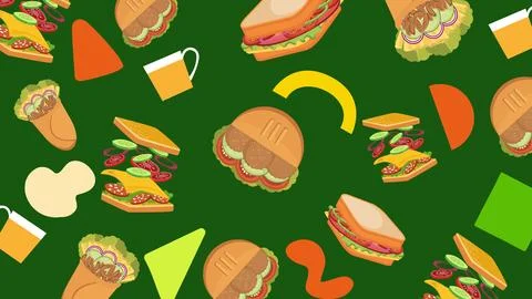 Burger and wrap background Stock Illustration