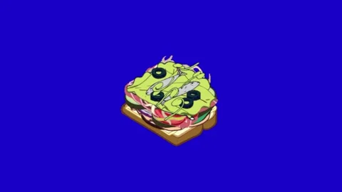 Burger animation on chroma key background Видео 332997173