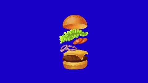 Burger animation on chroma key background Stock-Footage 332997175